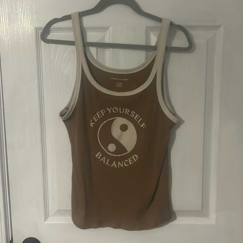 American Eagle Brown and Cream tank top